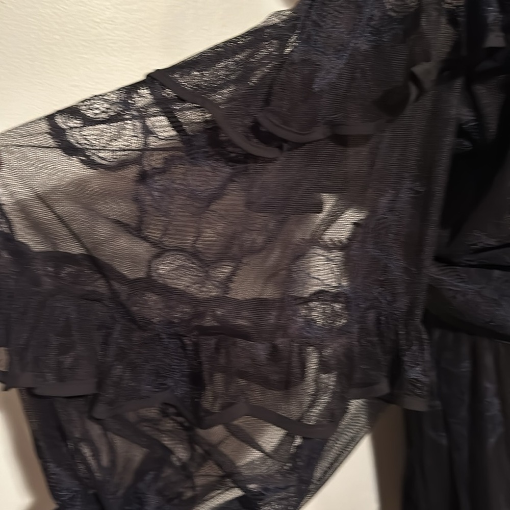 ALEXIS Magna Organza Tiered Dark Blue Dress SIZE L. - Picture 6 of 9